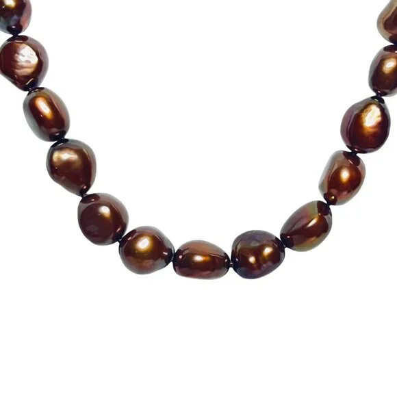 Honora Chocolate Cultured Freshwater Pearl Necklace 18" (6030) - Picture 4 of 7